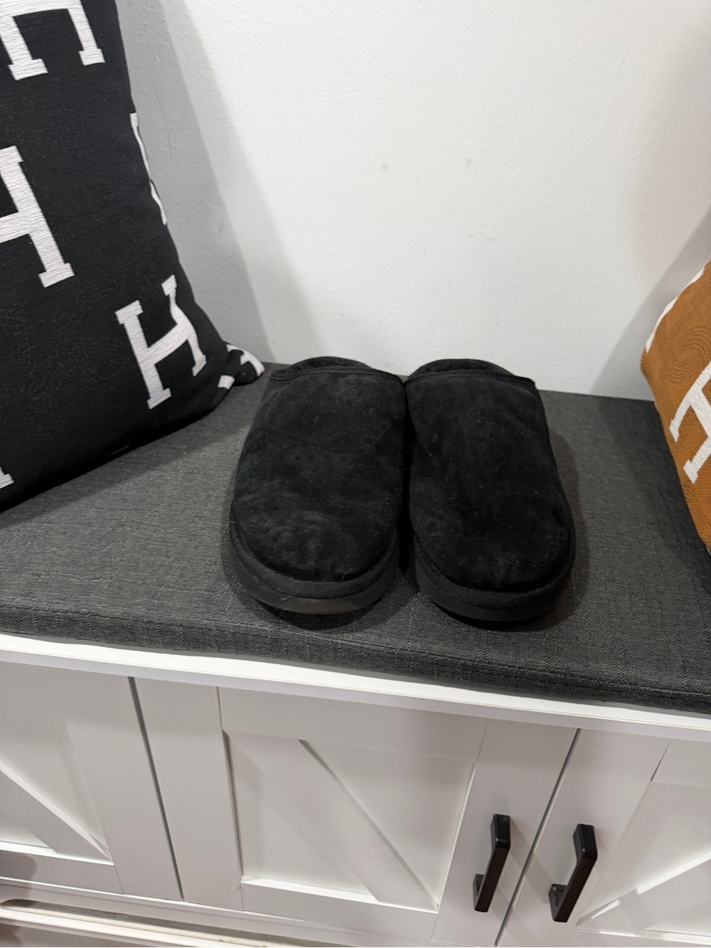UGG Men's Black Suede Slip-On Loafers